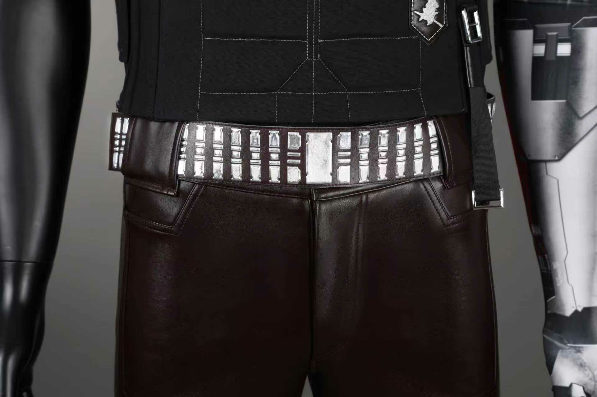 Leather Work Pants - Джонни серебряная рука Косплей Костюм Хэллоуин
