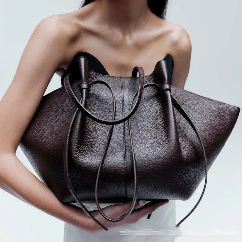 Leather Work Handbags For Women - Женская кожаная сумка через плечо, сумка-пельмень,