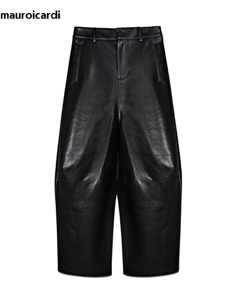 Leather Work Pants - Мужские широкие брюки Mauroicardi из искусственной