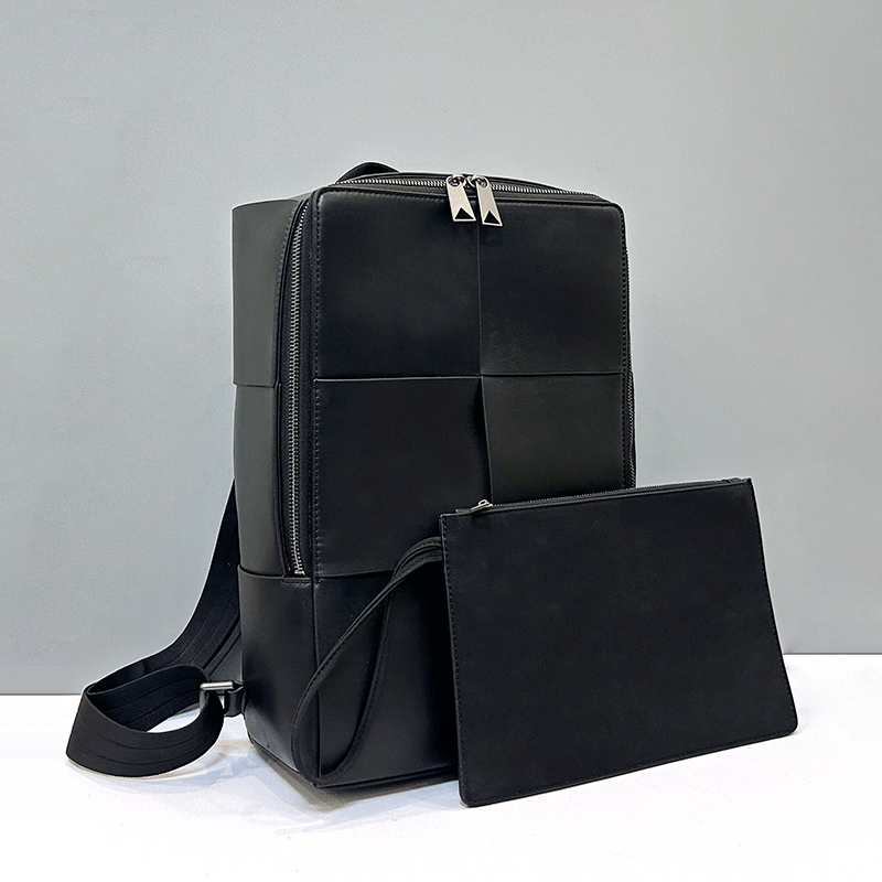 Leatherwork Bag - Модный кожаный плетеный рюкзак большой вместимости