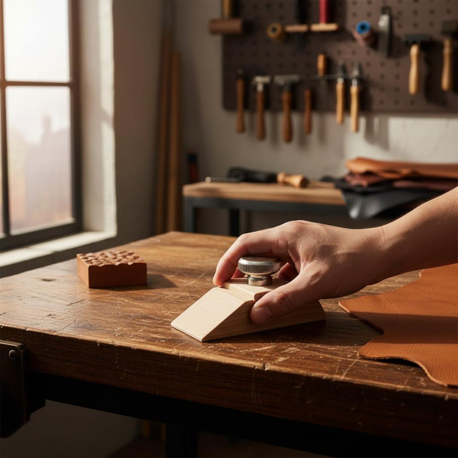 Leatherworker Block - Деревянный шлифовальный блок для кожи с