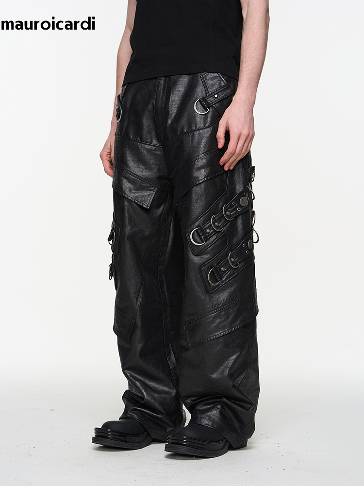 Mauroicardi Весна Осень Прохла – обзор и цена Leather Work Pants