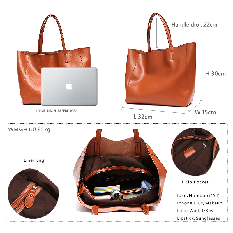 Минималистичная большая сумка- – обзор и цена Leather Work Handbags For Women