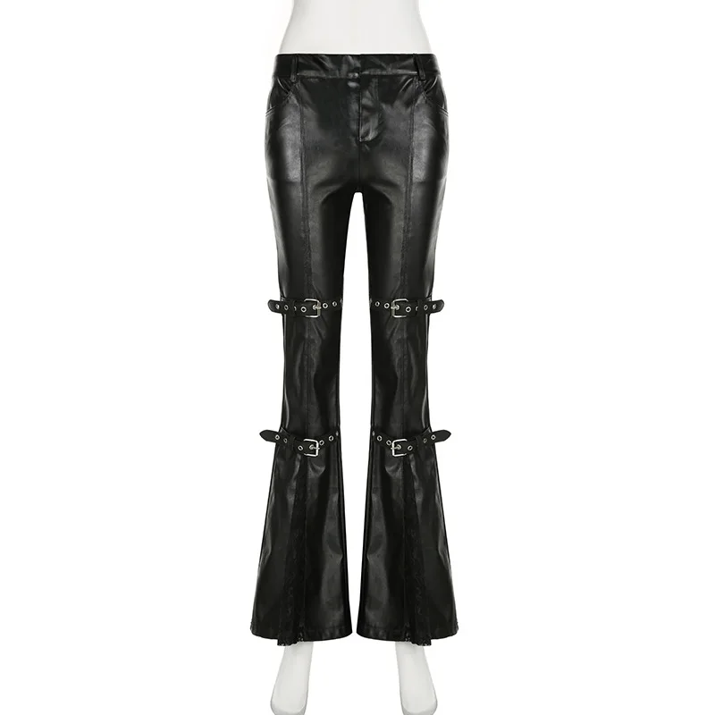 Женские расклешенные брюки из  – обзор и цена Leather Work Pants
